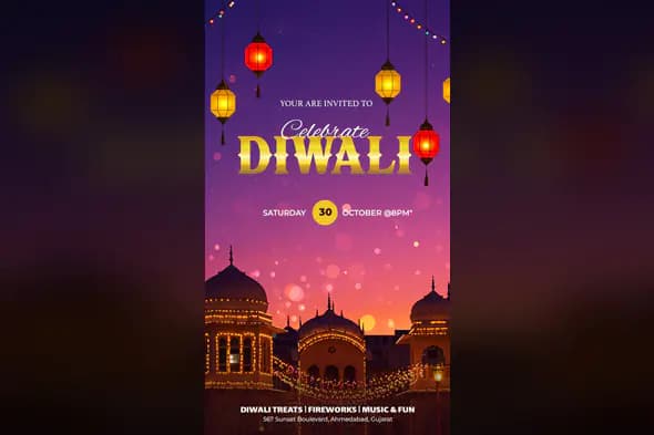 Diwali Celebration Invitation Template