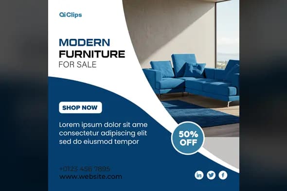 Modern Furniture Sale Photoshop Template for Professionals