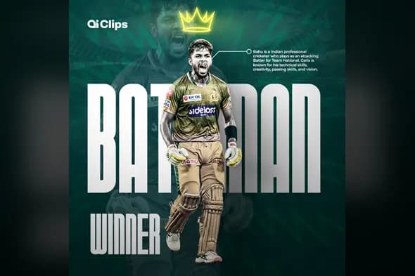 Cricket Player Victory Celebration Sports Template Design