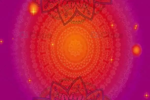Radiant Mandala on Pink-Purple Background - Festive Celebration Motion Graphic