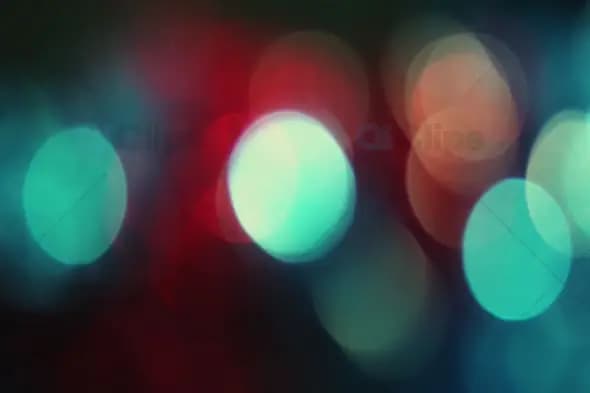 Bold Red and Teal Bokeh Lights for Dynamic Motion Graphics