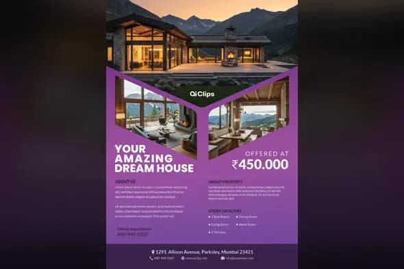 Luxury Mountain Villa Real Estate Promotional Template