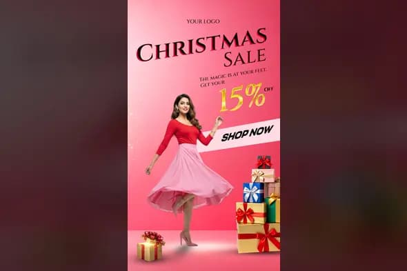 Vibrant Fashion Christmas Sale Banner Template