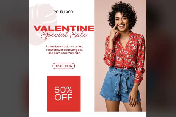 Valentine's Day Fashion Sale Template