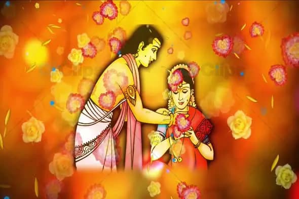 Wedding Garland Exchange Animation with Floral Aura