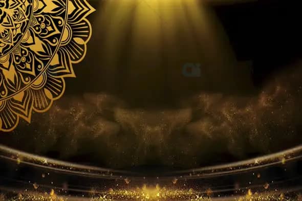 Luxurious Golden Islamic Mandala with Rays of Light
