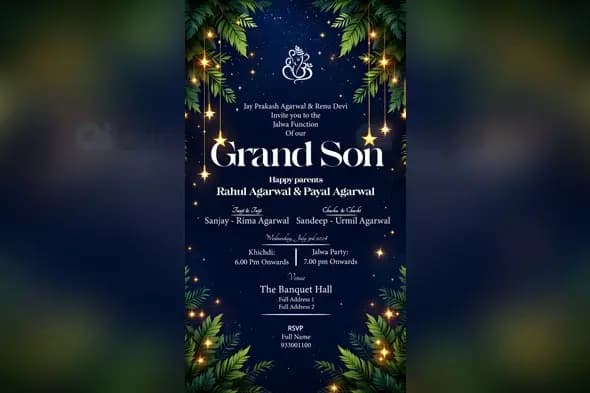 Jalwa Function Invitation PSD Template