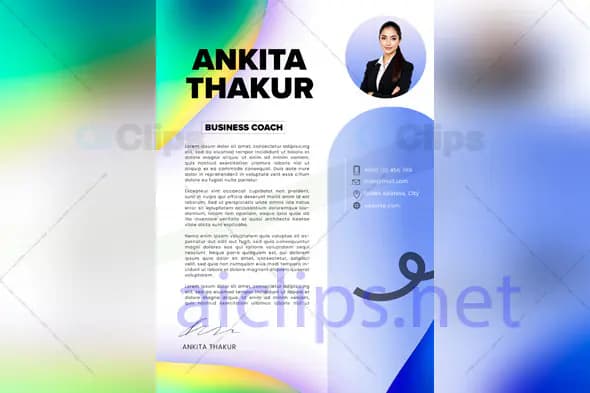 Professional Business Coach Resume PSD Template