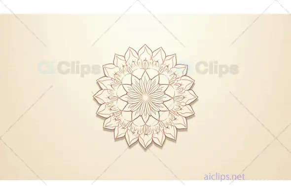 Symmetrical Floral Mandala Beige Design