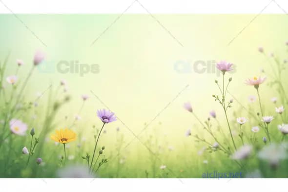 Vibrant Spring Meadow with Colorful Wildflowers