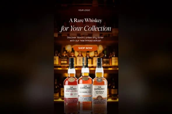 Elegant Whiskey Collection Ad Design