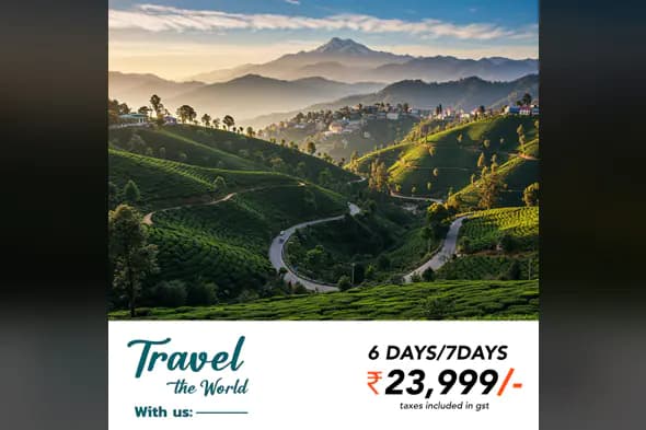 Mountain Tea Plantation Travel Ad Template