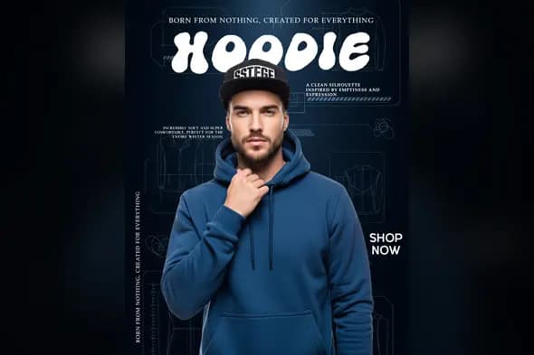 Urban Hoodie Fashion Ad Template
