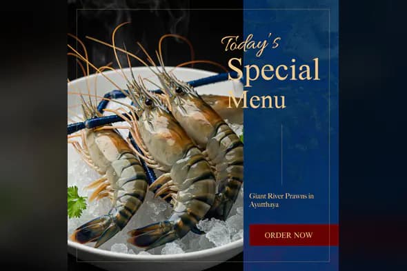 Gourmet Prawn Special Menu Template