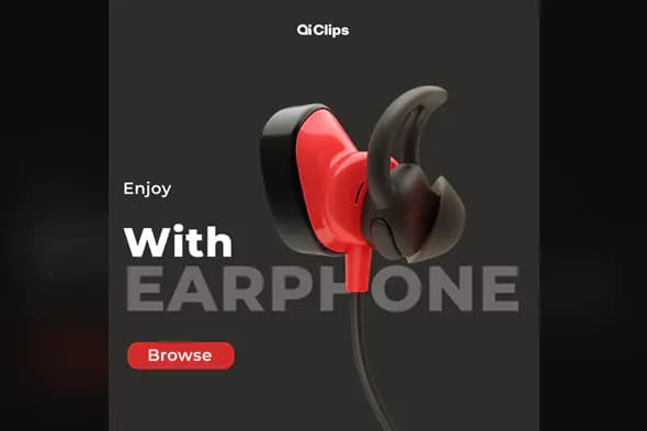 Enhanced Stylish Earphone Product Advertisement Template