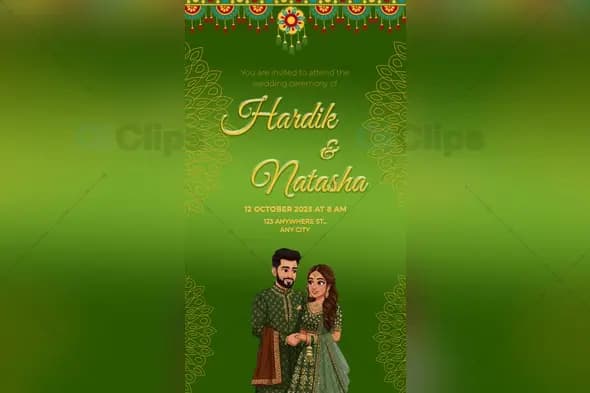 beautiful Indian  Invitation PSD Template