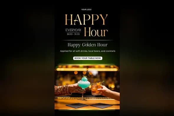 Luxury Happy Hour Promotion Template