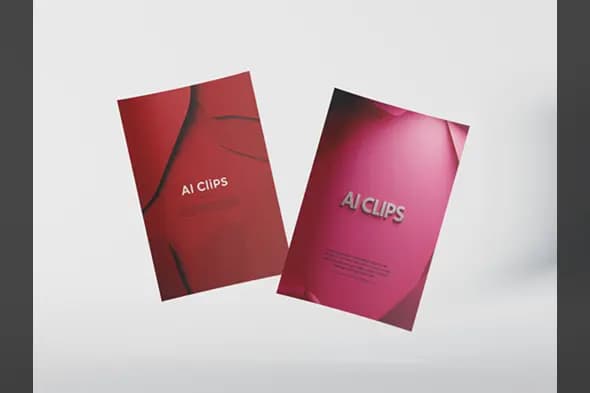 Red & Pink Minimal Poster Mockup