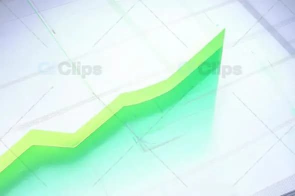 Green Line Graph Showing Growth on Abstract Business Background