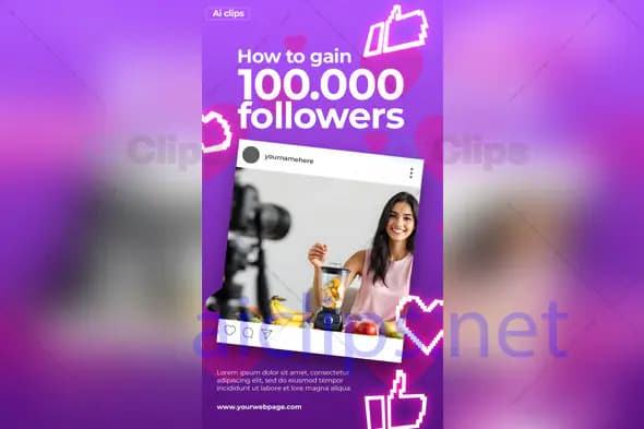 Social Media Growth Instagram Story PSD Template