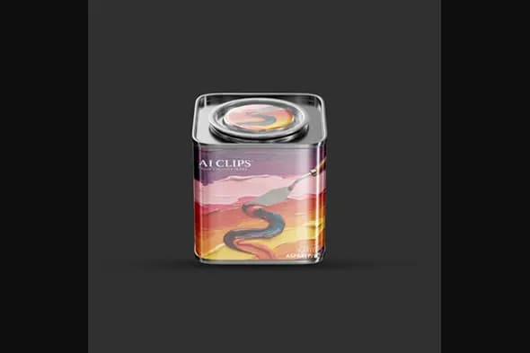 Square Glass Jar Mockup Artistic Paint Packaging
