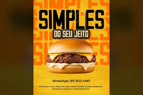 Gourmet Burger Social Media Ad Template