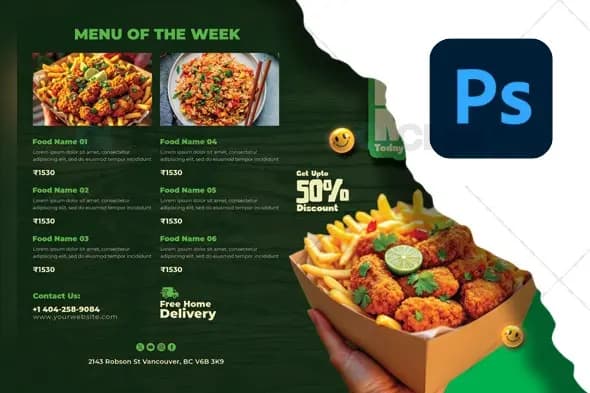 Modern Food Menu PSD Template