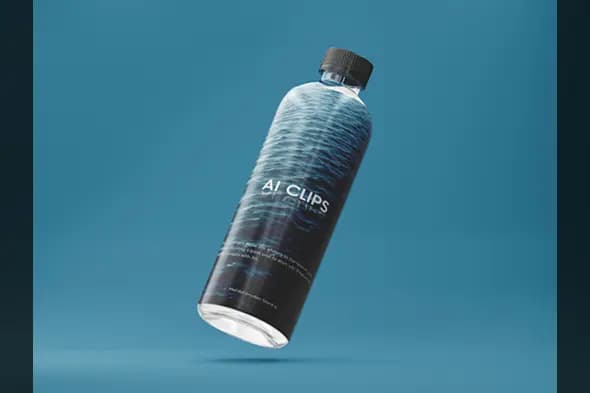 Premium Water Bottle Label Mockup