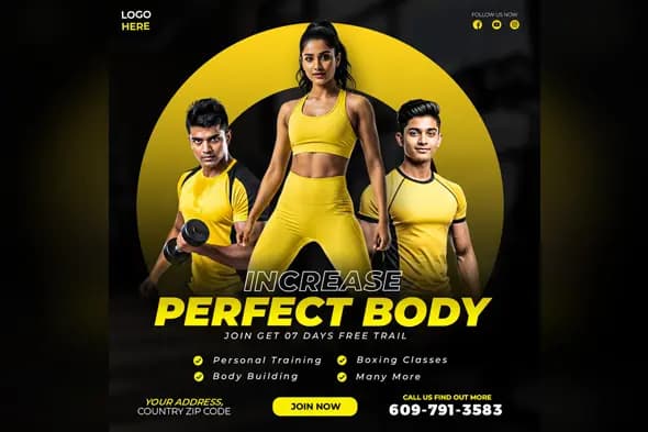 Fitness Gym Promotional Banner Template