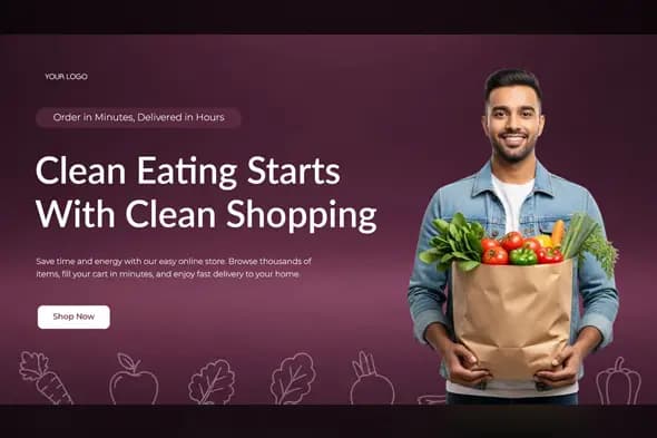 Online Grocery Delivery Ad Template