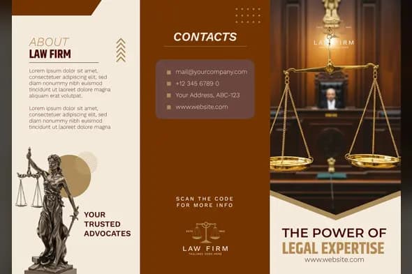 Premium Legal Services Bifold Brochure Template