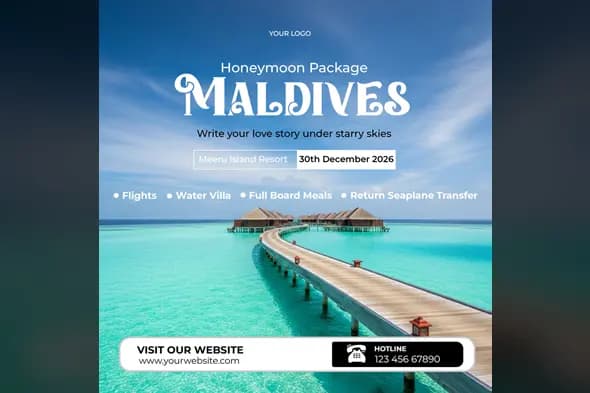 Maldives Resort Holiday Ad Template