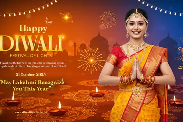 Diwali Festival Greeting Card Template