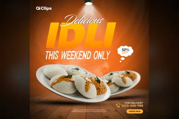 Delicious Idli Template for Weekend Promotions