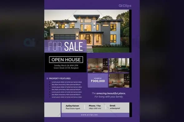 Modern Luxury Home Real Estate Open House Flyer Template