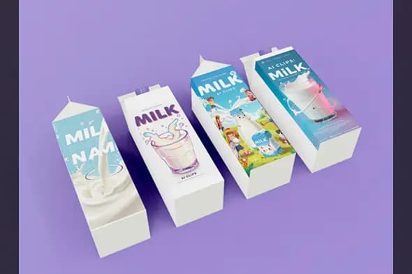 Milk Carton Packaging Mockup