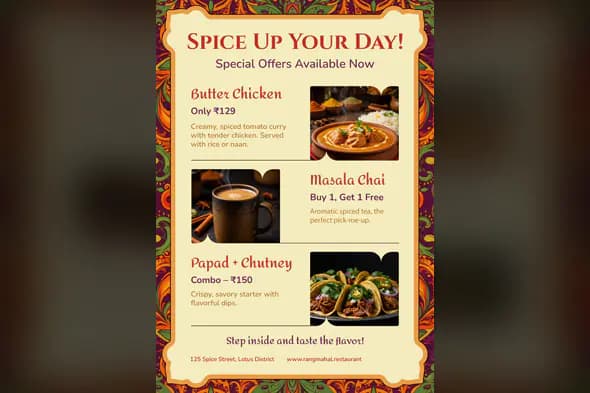 Indian Restaurant Special Offers Template