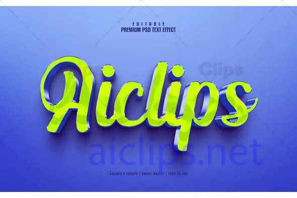 Neon Glow 3D Text Effect PSD