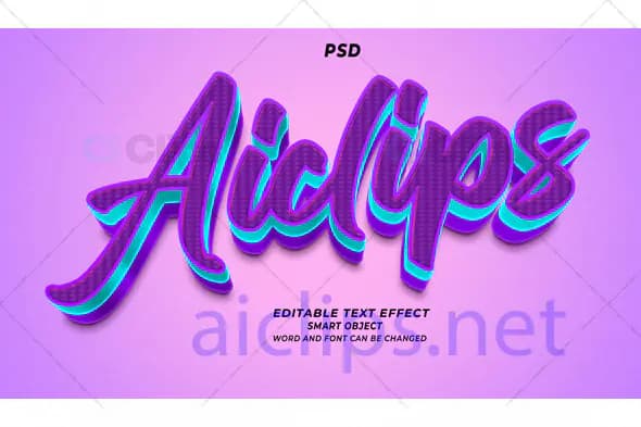 Retro Neon 3D Text Effects PSD