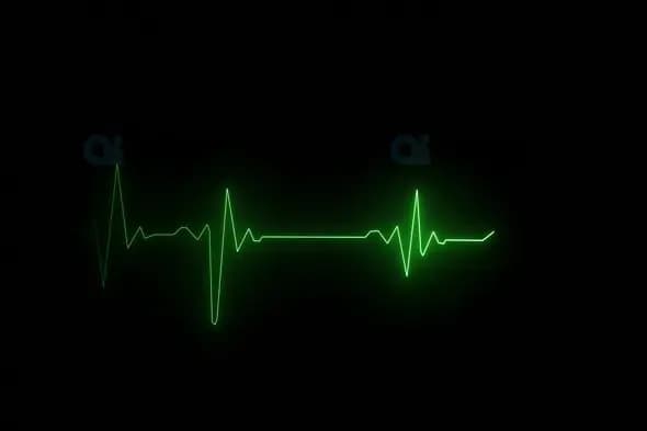 Minimal Green ECG Heartbeat Monitor Effect