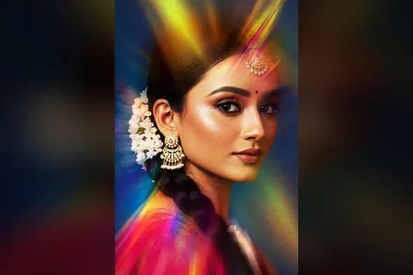 Vibrant Indian Portrait Photoshop Template for Creatives