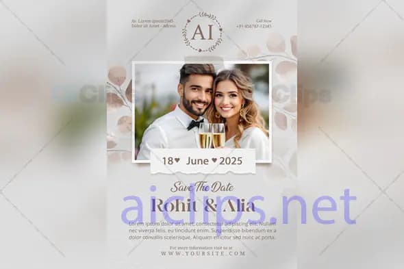 Elegant Save-the-Date PSD Template