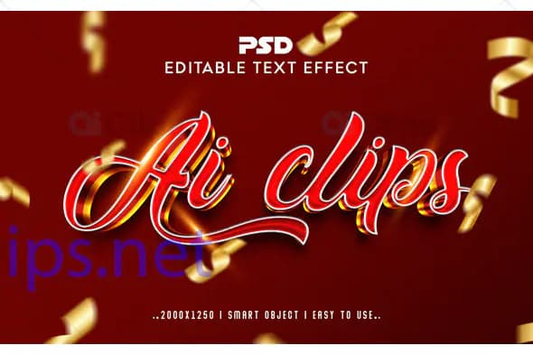 Festive Red Script Text Effect PSD