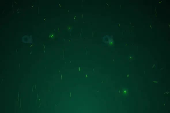 Glowing Green Sparks – Magical Particle Motion Background