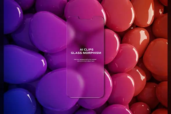 Smartphone Glass Morphism Mockup
