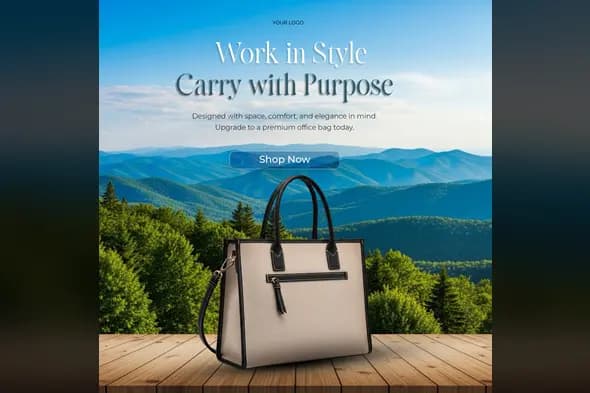 Chic Professional Handbag Ad Template