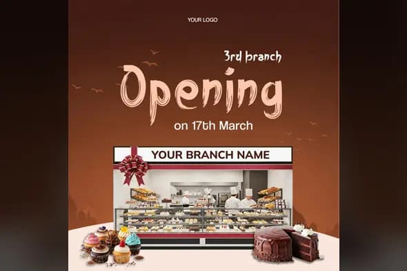 Bakery Branch Opening Announcement Template