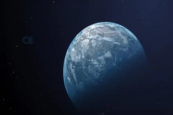 Earth from Space - Half Illuminated Planetary View