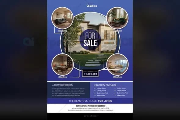 Modern Real Estate Property Sale Template with Circular Image Gallery