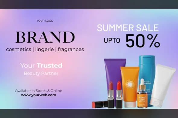 Vibrant Cosmetics Summer Sale Ad Template